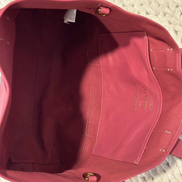 J.Crew Pink Leather Tote Bag Large Shoulder Work structured shoulder bag